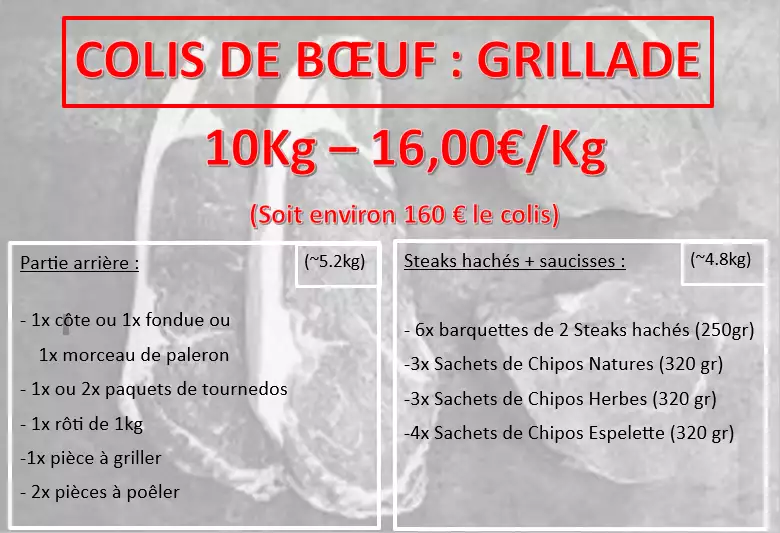 Colis grillade - 10kg